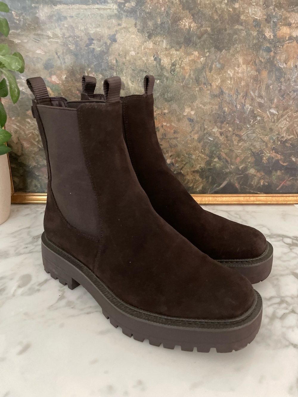 Sam Edelman Laguna Boots Size 8.5 Brown Suede Chelsea Boots